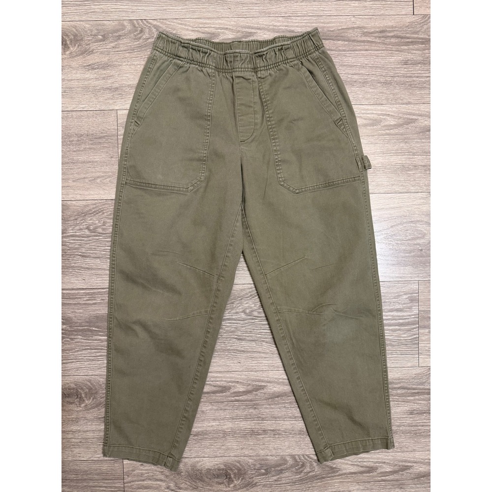 Old Navy Women Carpenter Pants size S Olive Green Utility Comfort Waist Utility